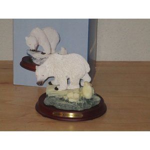Cadona Endangered Species Polar Bear Figure Poly Resin Hand Painted Pre Owned